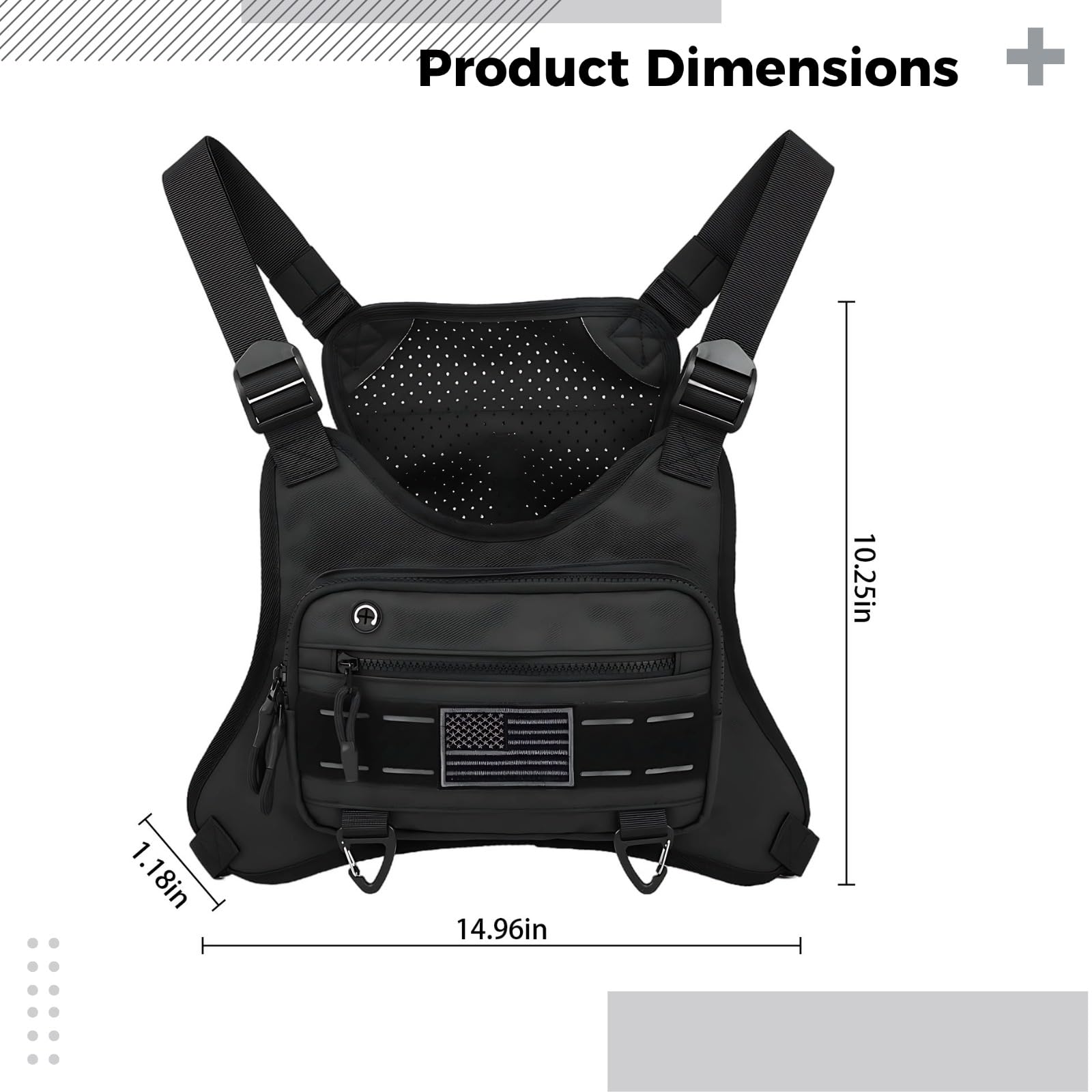 Marsupio da uomo, leggero, con cinghie regolabili, design elegante per escursioni, viaggi, corsa