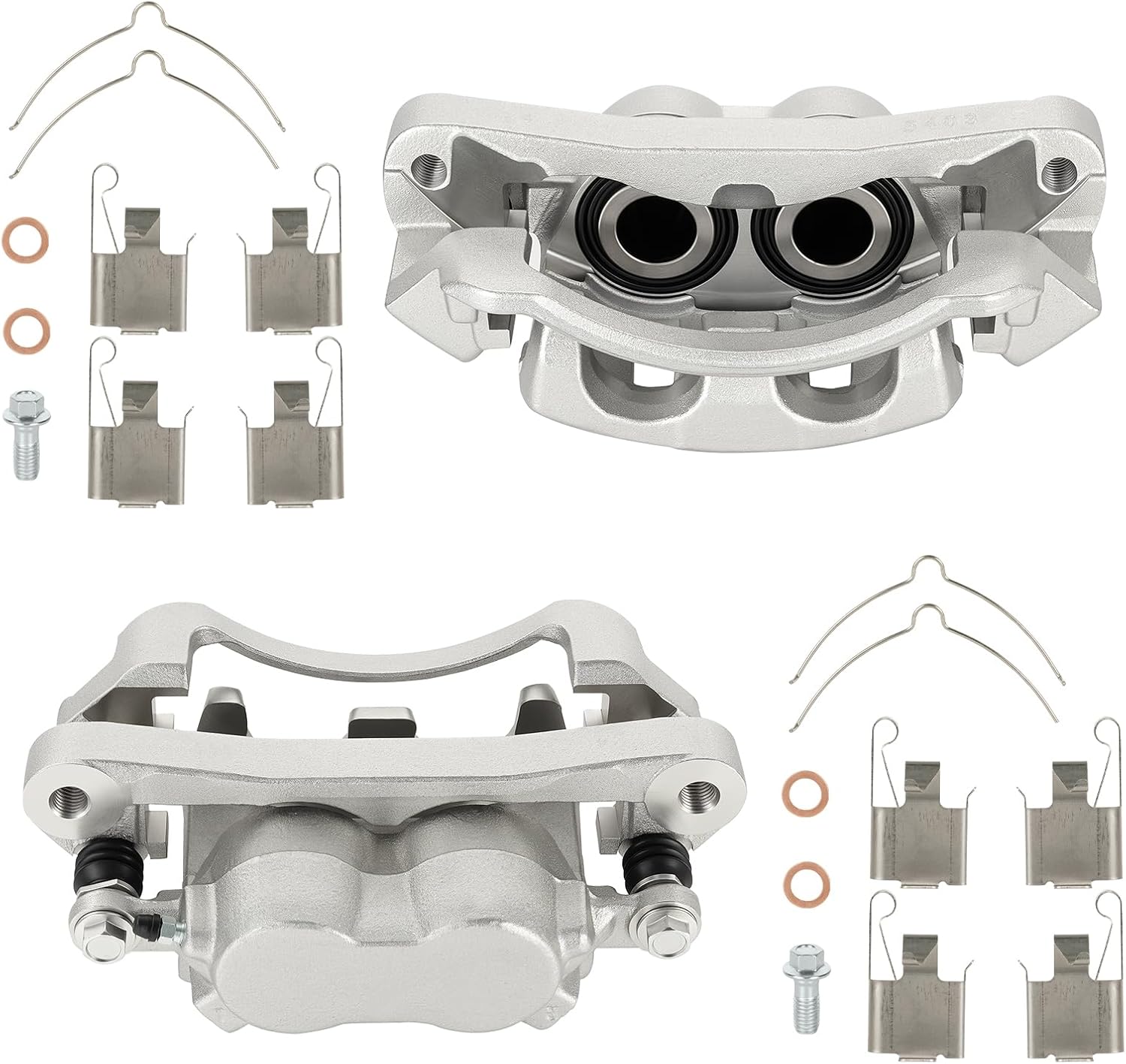 Front Disc Brake Caliper Assembly with Bracket fit for 2000-2005 Ford Excursion,1999-2004 Ford F-250 F-350 Super Duty, Front Right and Left Caliper set with 2PC, 18-B4790 + 18-B4791