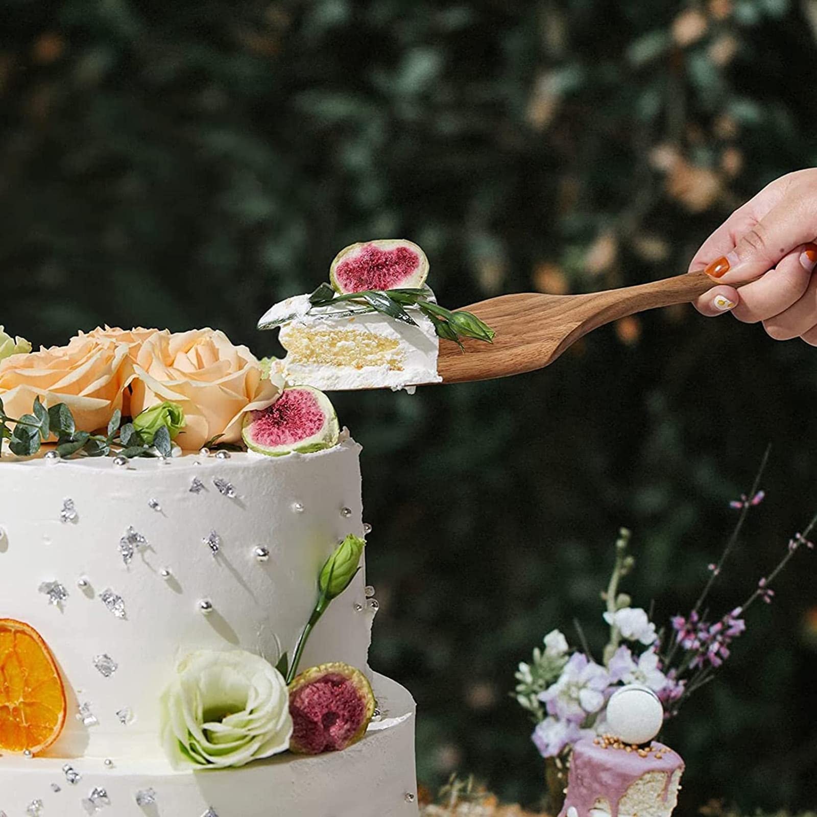 Amazon｜ウェディングケーキナイフとサーバーセット、結婚式用の木製