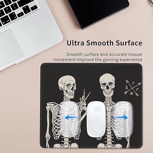 Miniatura 4 de Human Skeletons - Alfombrilla de mouse cuadrada con diseño de esqueleto humano gótico, impermeable, base de goma antideslizante, bordes cosidos