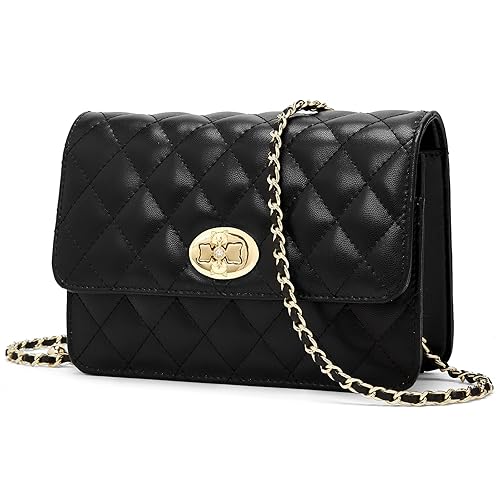 Genuine Leather Quilted Crossbody Bags for Women Ladies Small Shoulder