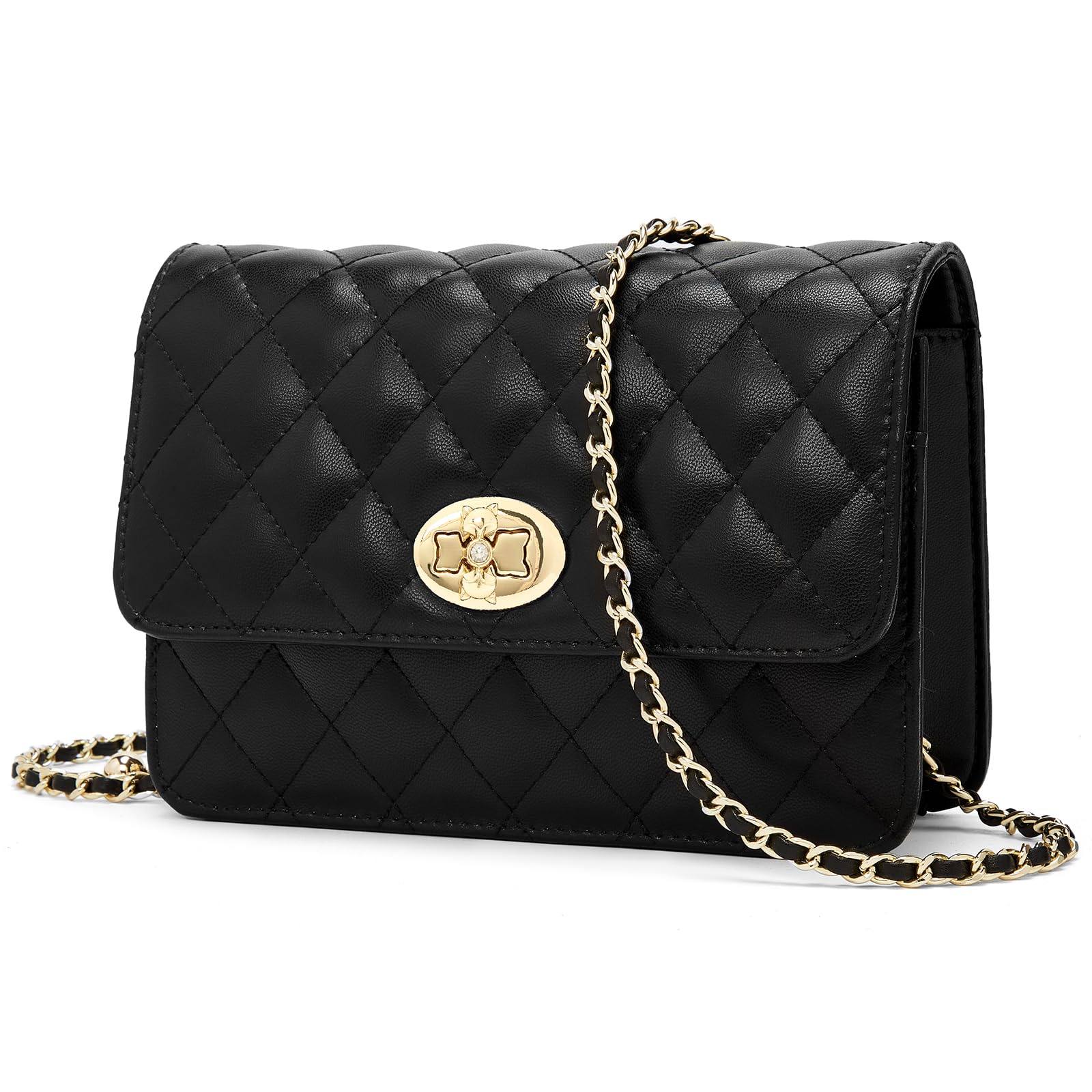 Sponsored Ad - Quilted Crossbody Purse for Women Leather Trendy Ladies Shoulder Bag with Chain