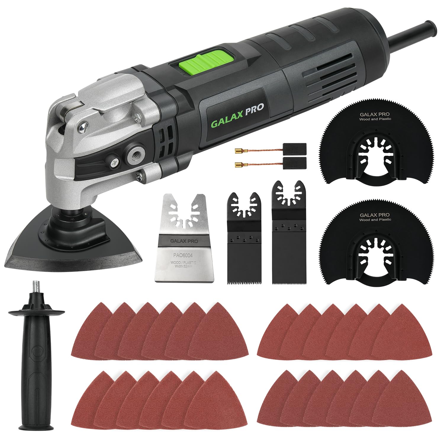Galax Pro Black 400W Oscillating Multitool,Quick Change 6-Speed,30Pcs Home Kit