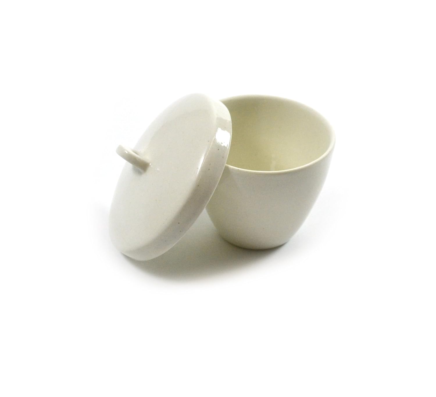 Eisco Labs Porcelain Crucible with Lid, Tall Form, 50mL Capacity - Pack of 10