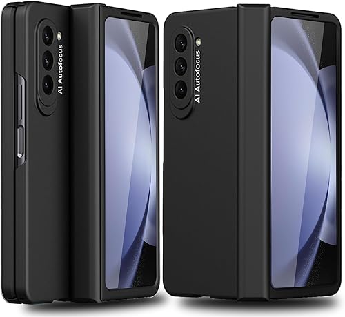 Funda diseñada para Samsung Galaxy Z Fold 5 con protección de bisagra, funda rígida ultrafina de PC Fold 5 con protector de pantalla frontal, funda