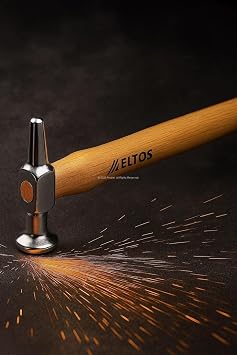 Eltos Body Hammer, Wooden Handle, Bonnet Hammer, High Quality, Corrosion Resistant, Heat Treated, Professional, Body Repair Tool, Vacuum Packaging, EKÇ003