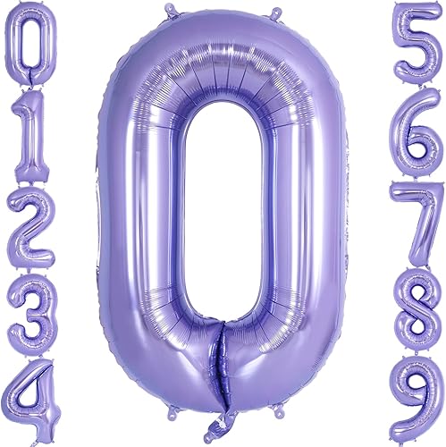 Miniatura 8 de Globo morado del número 5 de 40 pulgadas, globos de helio de aluminio grandes y grandes, globos gigantes de Mylar número 5 para decoración de fiesta