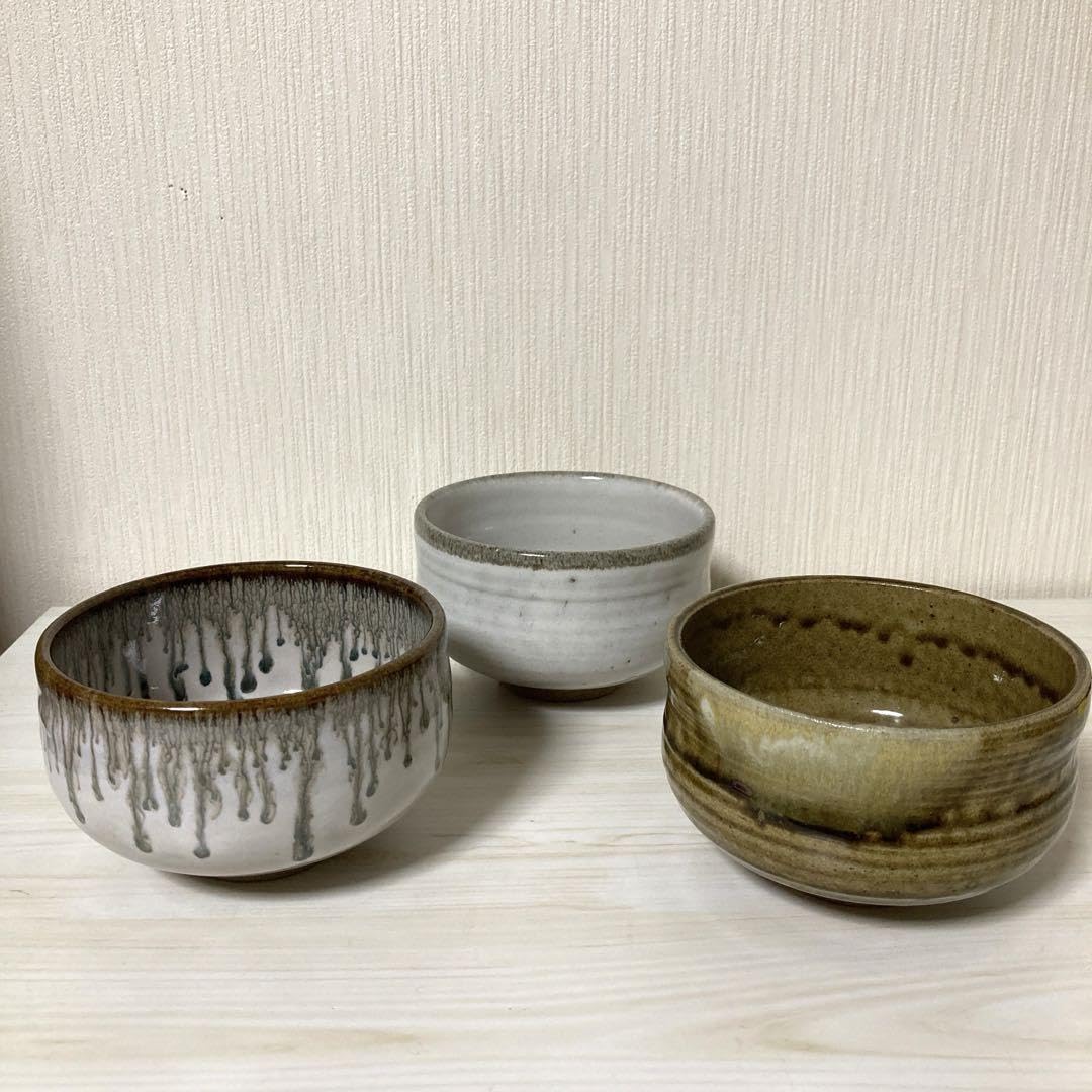 骨董　お茶碗 Amazon.co.jp: 抹茶茶碗 桂山 陶芸 茶道 茶道具 骨董 茶碗 3個