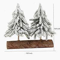 Vista 2 de Mini árbol de Navidad de mesa, árbol de Navidad de escarcha de nieve simulada, 2 piezas conectadas de 7.87 pulgadas, árbol de Navidad de pino