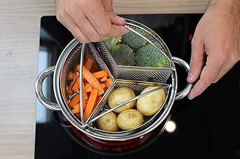 Triple Divider Nest Steamer Silicone Pot Divider Steam Basket Cooking Strainer Kitchen Accessories 3pcs/set