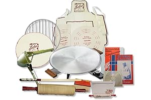Deluxe 12-Inch Lefse Griddle Starter Kit with Non-Stick Griddle, Rolling Pin, and Cookbook