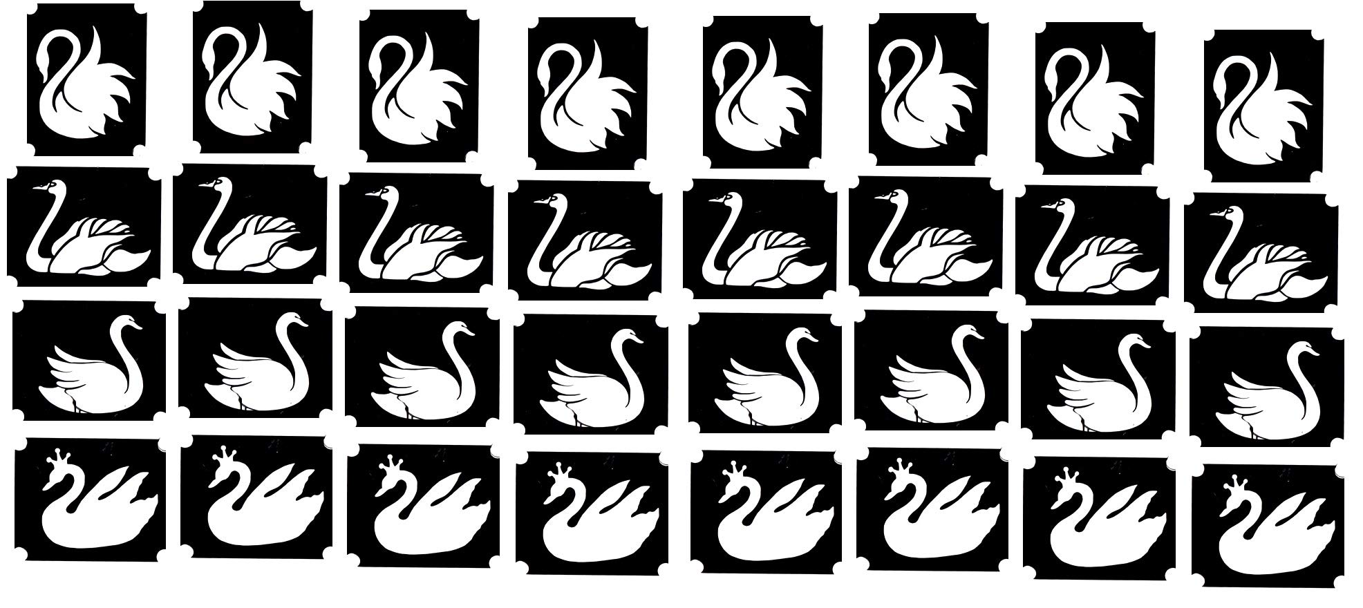 Kaz Creations Swan Tattoo Stencil Glitter Airbrush Swan Collection (Swan Tattoo Stencil Glitter Airbrush)