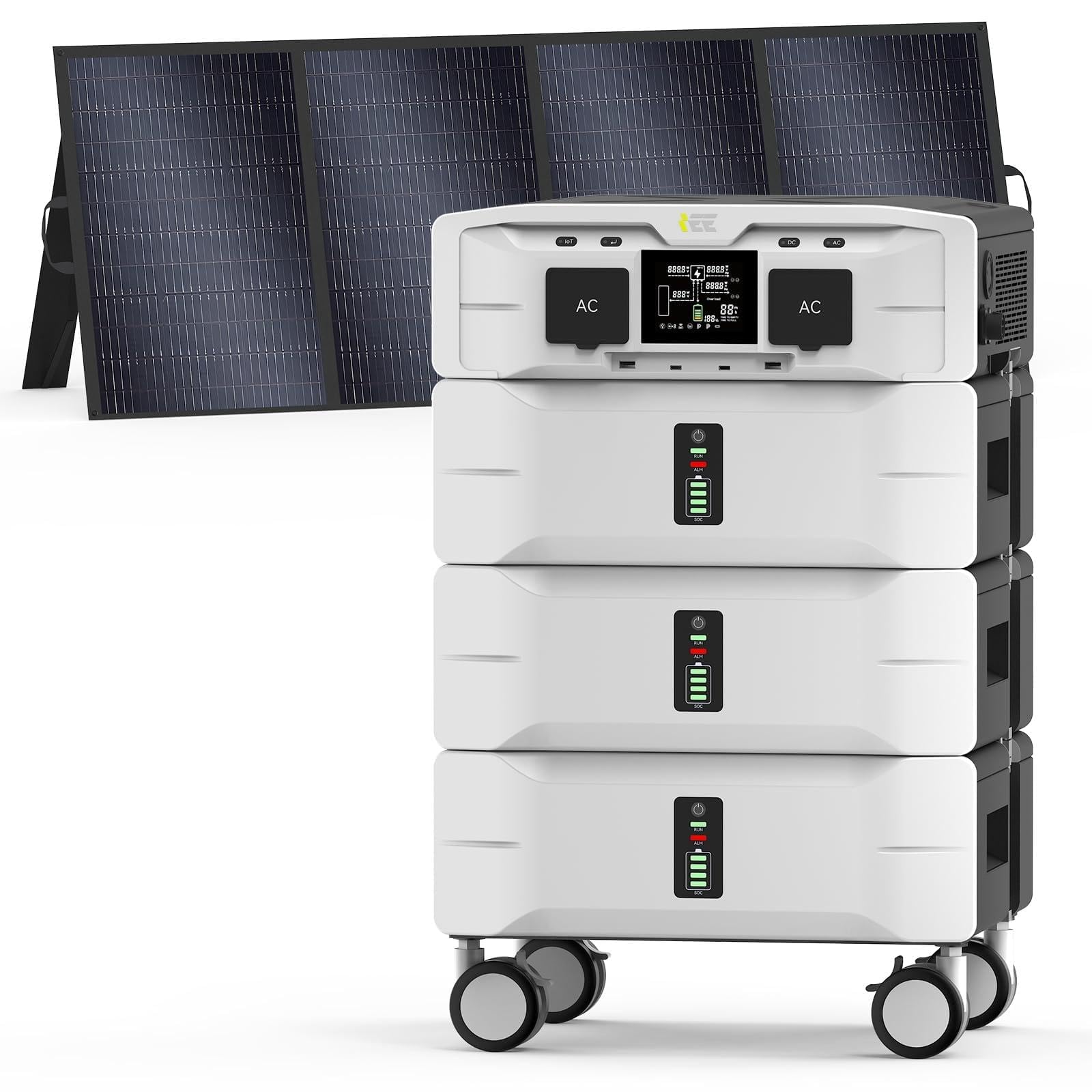 IEE SP5000 7680Wh Solar Power Station 5000W 9000 Peak AC Output 120V 240V Split Phase LFP Battery with