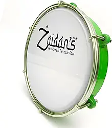 Zaidan’s Tamborim 6” Pele Leitosa – ABS leve (290g), Pele Nylon, Altura 4,5 cm, Acompanha Chave de Afinação – Cores: Azul, Verde, Amarelo, Preto e Vermelho – Para Samba, Carnaval e Fanfarras (Verde)