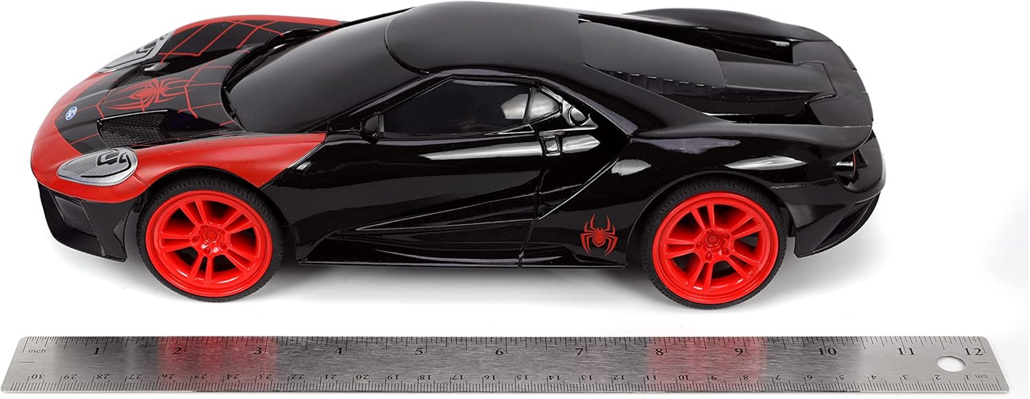Jada Marvel Spider-Man 1:16 Miles Morales 2017 Ford GT RC Remote Control Car 2.4GHz, Toys for Kids and Adults