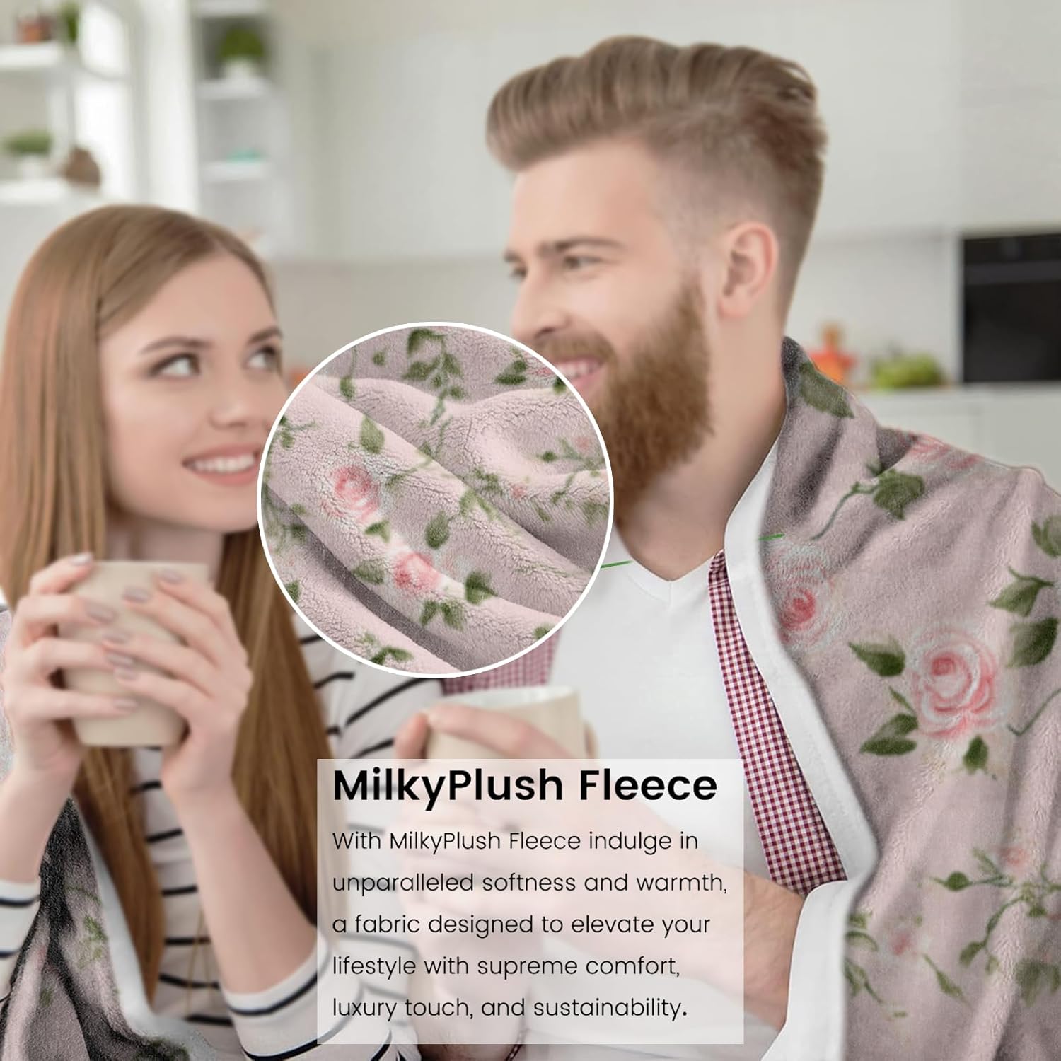 Floral Pink Rose Blanket Gifts for Kids Adult Women,Romantic Flower Vintage Throw Blankets,Soft Comfy Lightweight for Room Couch Bed Sofa Modern Classic Decor,Nature Lover 60x50in - Image 4