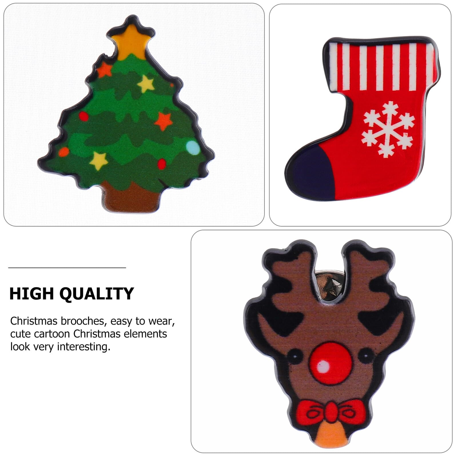 Ipetboom 8 Broches Navideños Dibujos Animados para Decorar Fiestas de Navidad Estilo Aleatorio