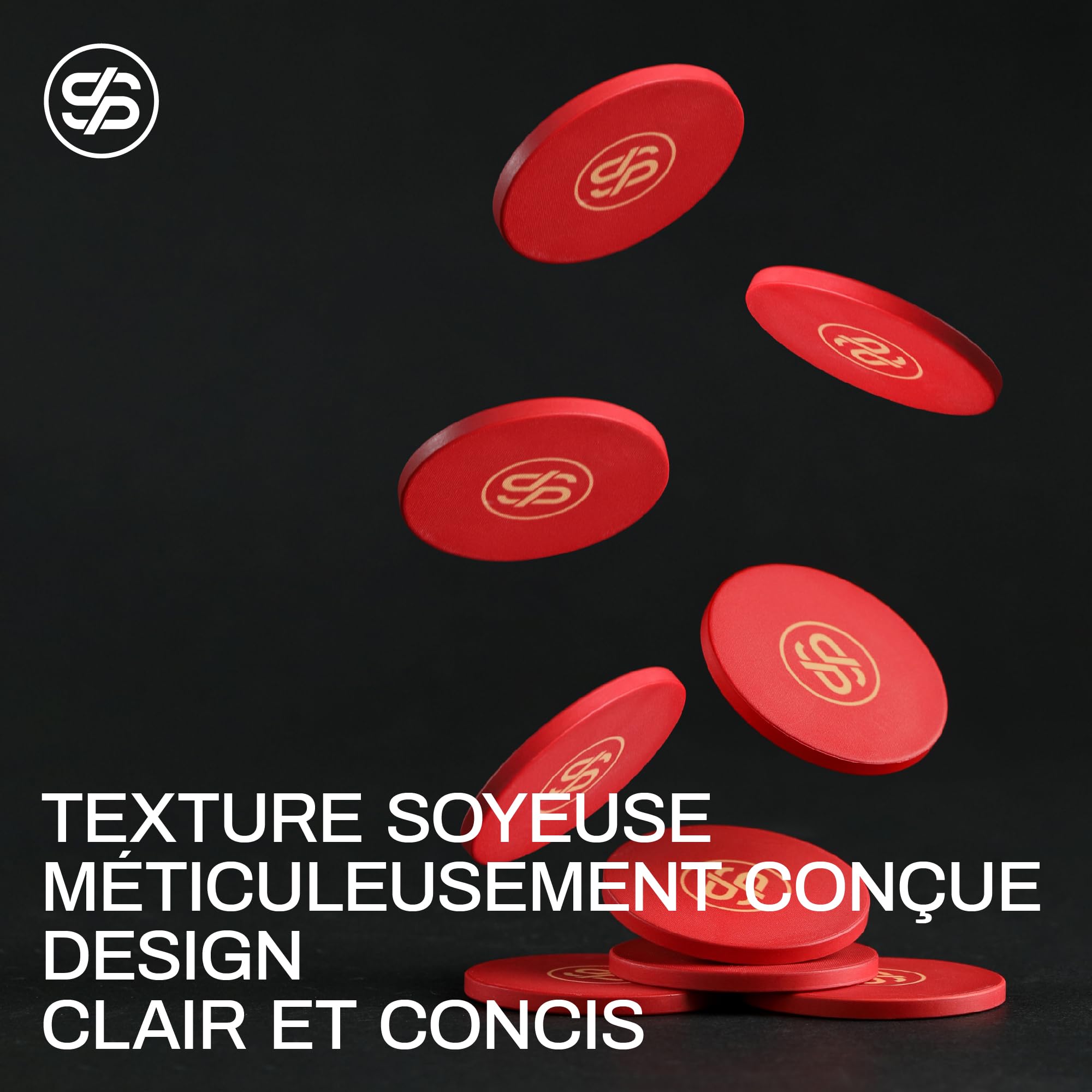 SLOWPLAY Set Poker céramique Godel, jetons 10 g/39 mm, Texas Hold’em | 500 pièces numérotées; mallette PC premium effet miroir; jetons composite céramique; style minimaliste