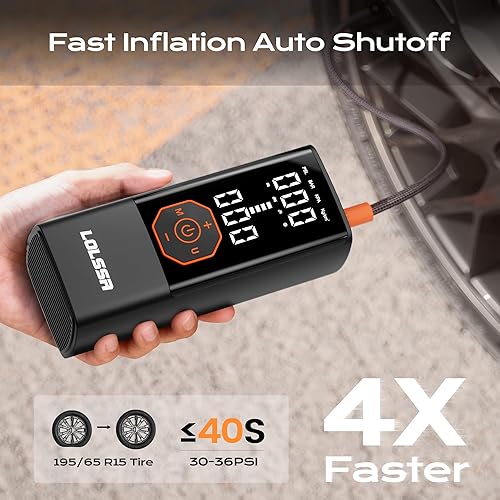 Miniatura 2 de Inflador de neumáticos, compresor de aire portátil, bomba de aire para neumáticos de automóvil, eléctrica, inalámbrica, 180 PS para automóvil,