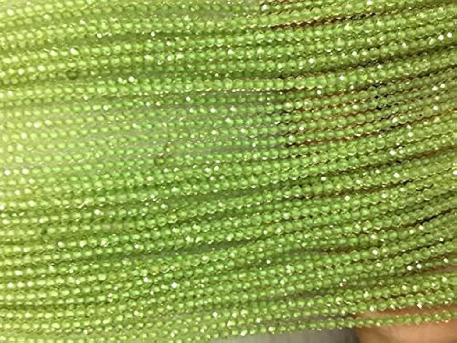Peridot faceted round beads LKBEADS micro perles vertes 2mm