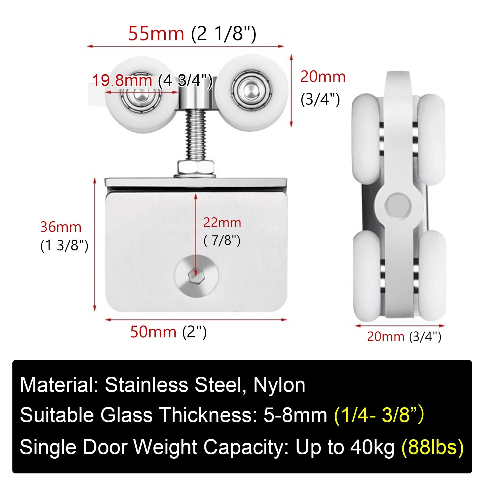 herrajes puertas correderas Herrajes para Puertas Corredizas de Vidrio, Riel de Repuesto para Puertas Corredizas de Armario Silenciosas, Riel Puerta Corrediza Vidrio Ducha(Champagne,132in/335cm)