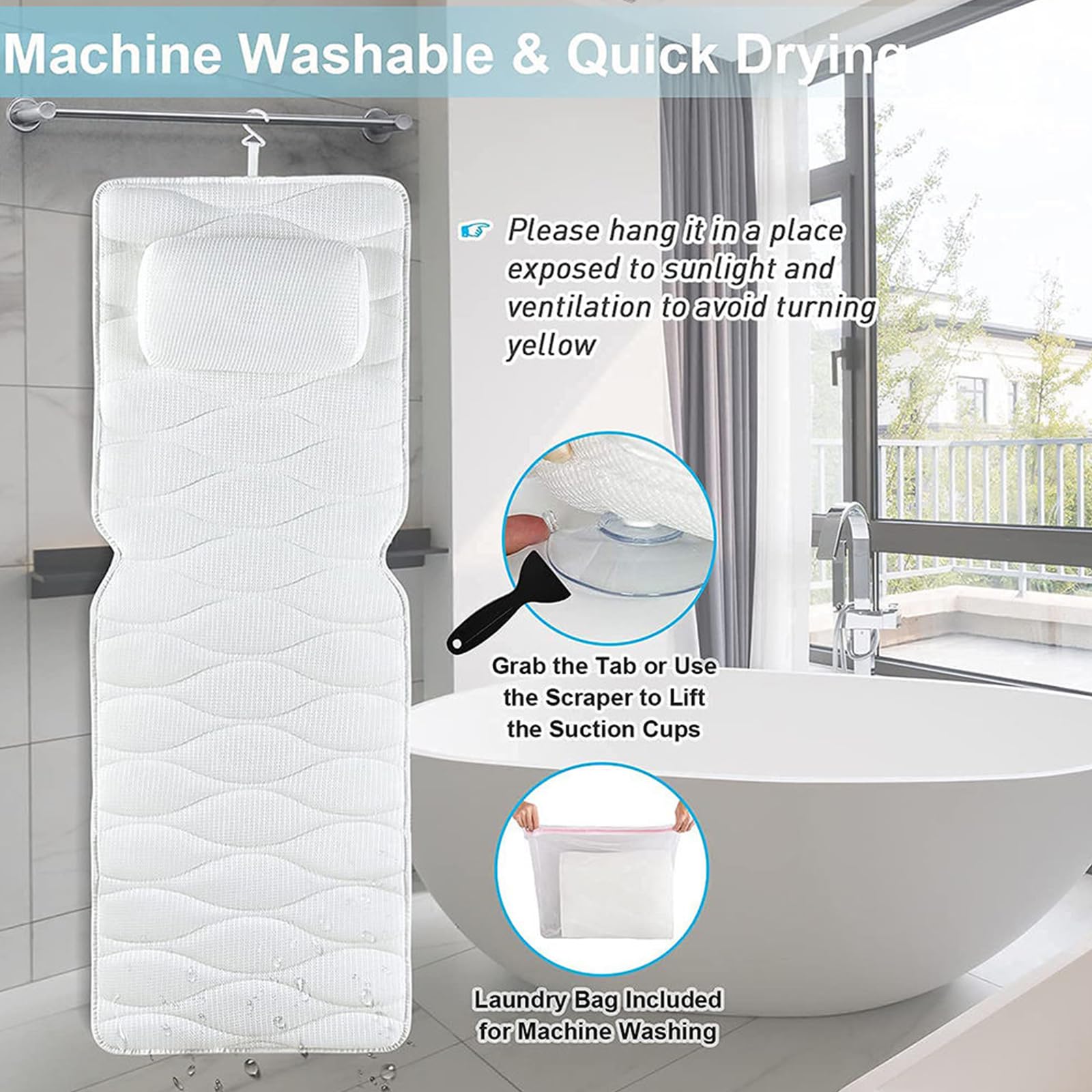 3D Air Mesh Spa badkussen matras - Badmat voor het hele lichaam met