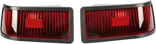 HECASA Kit de luces traseras compatible con John Deere 415 425 445 455 sin bombillas de plástico rojo lente de repuesto para M116504 M116505 M116132