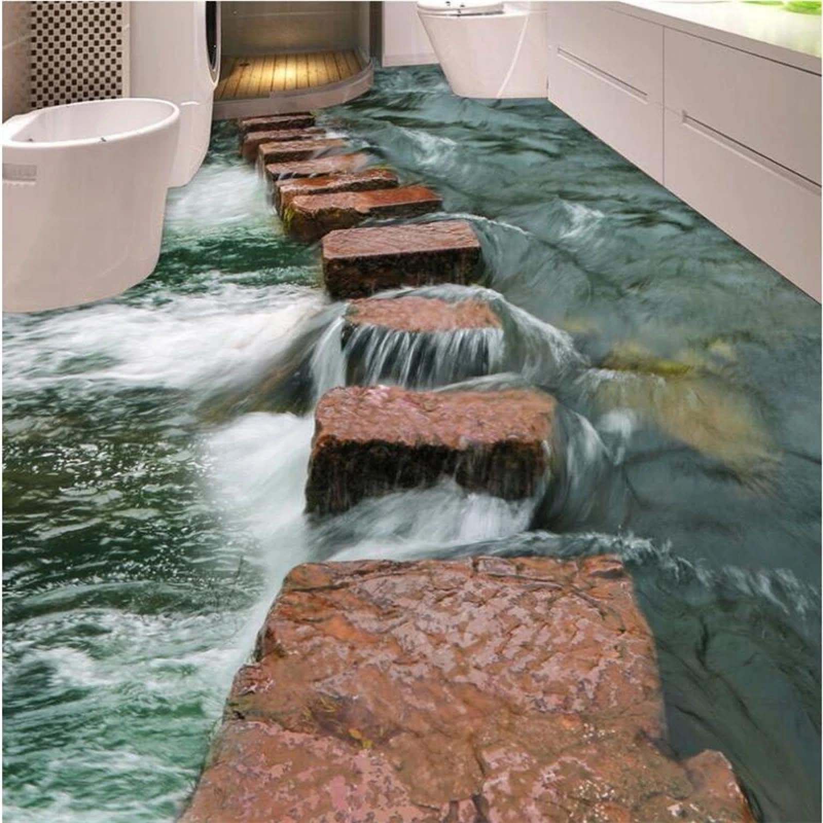 Stickers muraux 3D cascades pour créer une ambiance spa dans la salle de bains