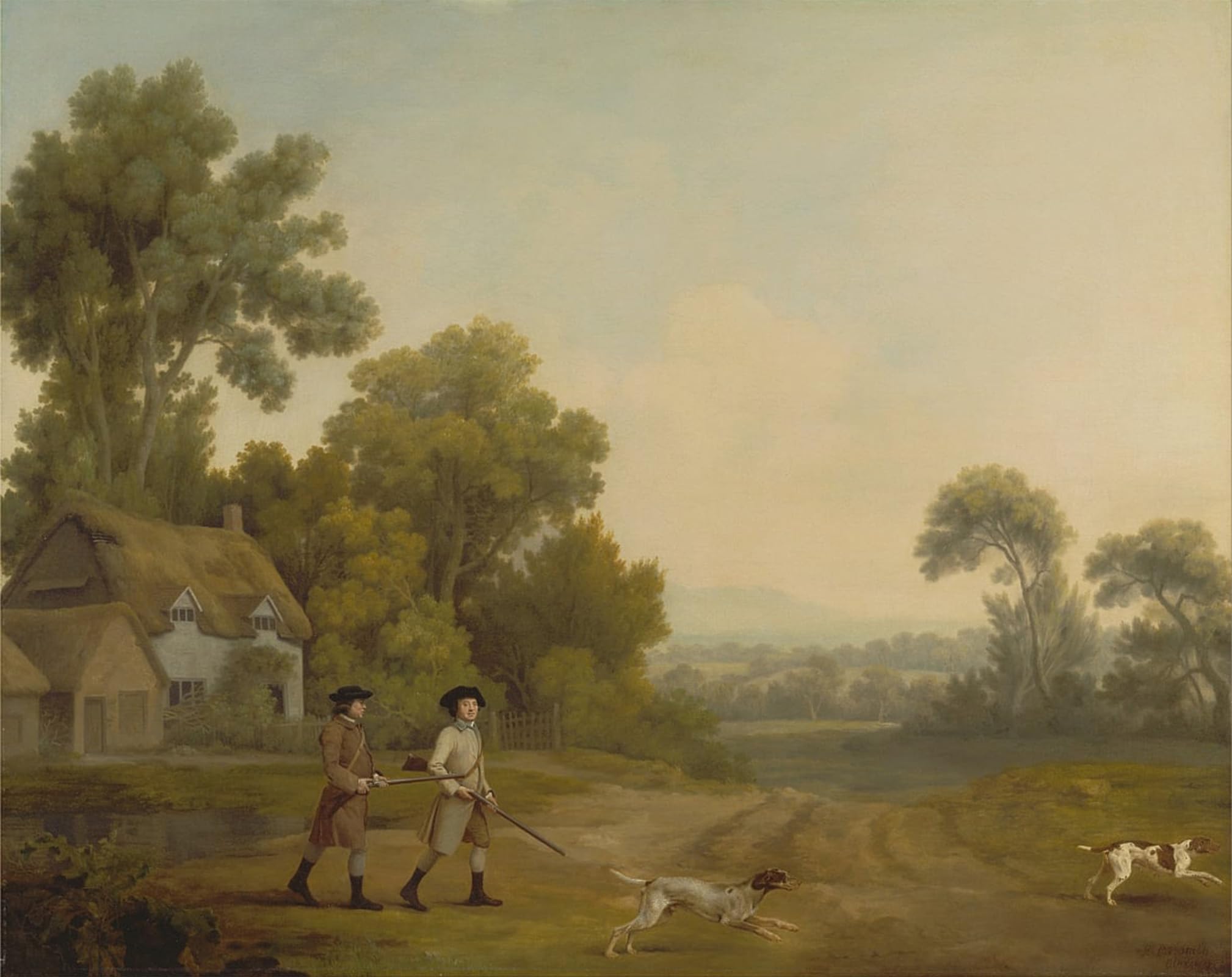 ARTXLXXBN Famous Painting Art Wall Decor Abstract Art Picture Two Gentlemen Going a Shooting by George Stubbs Animal Pictures for Home Decor 60x90cm