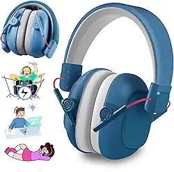 Abafador de Ruidos Infantil, Abafador de som autismo, Uma redução de ruído de 29dB, adequados para crianças de 3 a 16 anos, são uma escolha ideal para proteger a audição e auxiliar na concentração