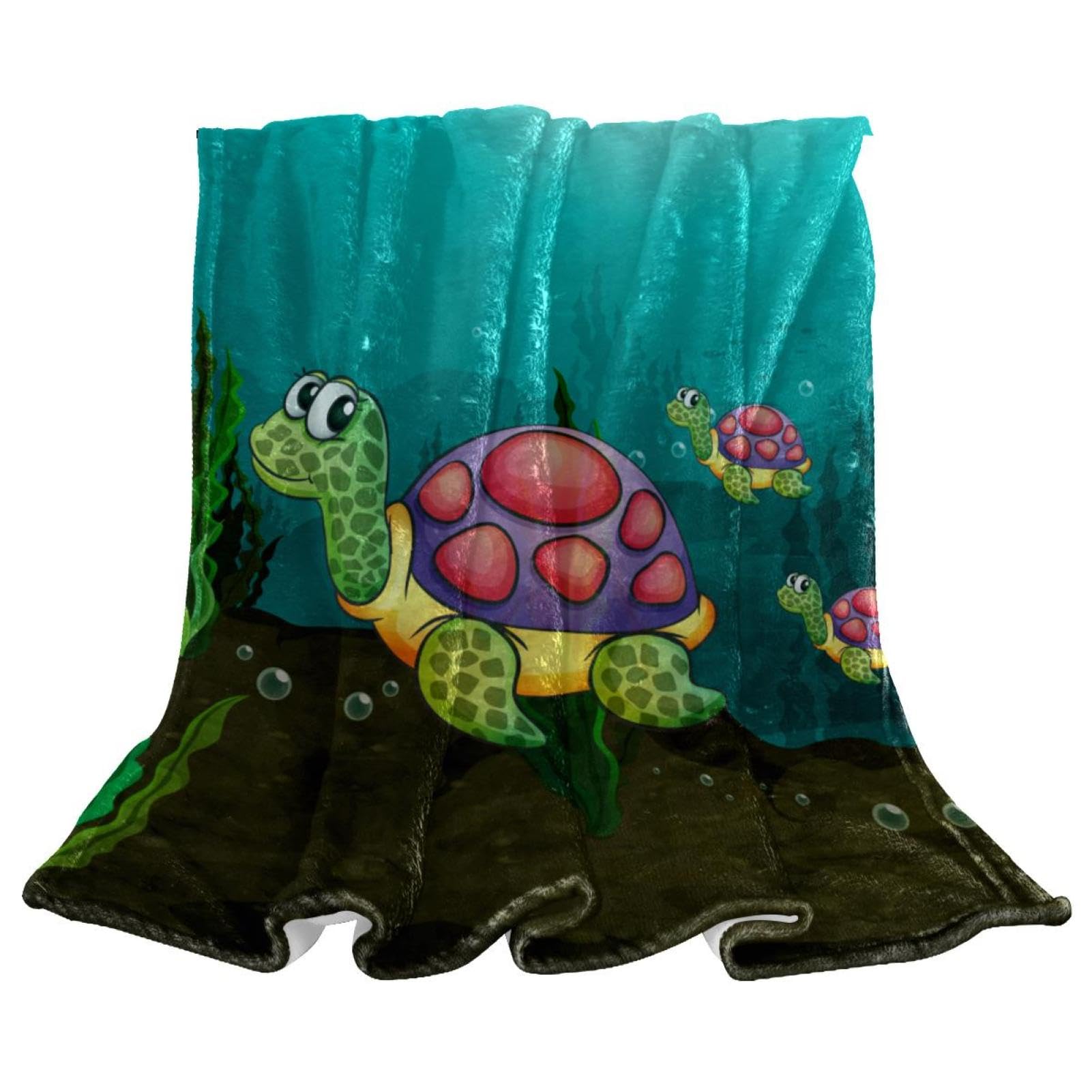 Couverture polaire tortue douce pour des soirées chaleureuses en famille plaid lit
