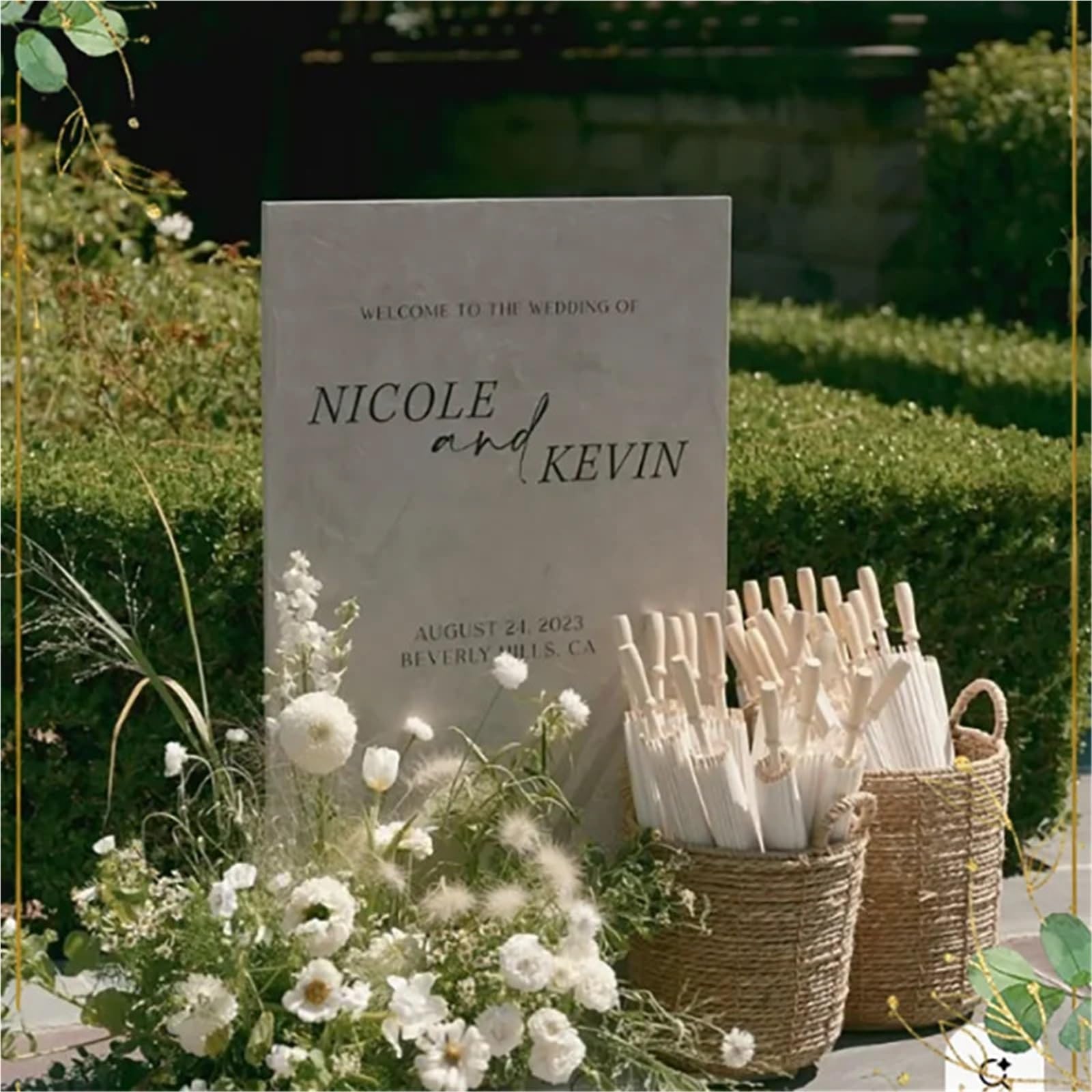 Sombrillas de Papel 84 cm for Bodas, Madera, for decoración Fiestas Nupciales (Blanco, Rosa y Azul), 6, 8, 10 12 Unidades para Boda Y Fiesta Nupcial, Foto