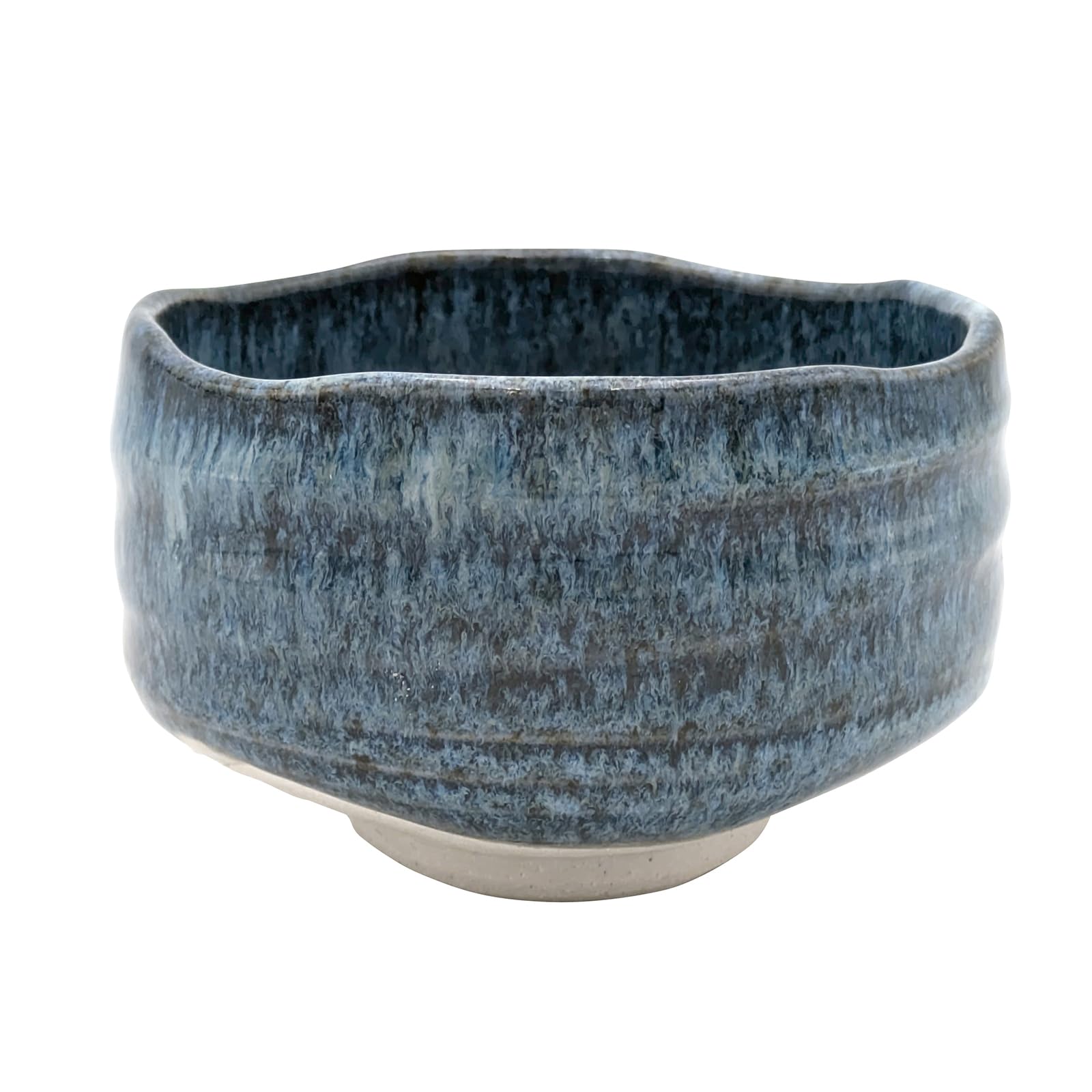 Mino Ware Matcha Chawan Bowl Blue Glaze 4.3in Ceramic Tea Ceremony Japan