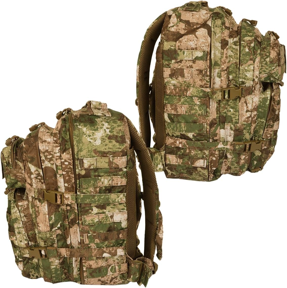 Mil-Tec Unisex Assault Pack - Rugged Durable Lightweight Ergonomic Versatile Tactical Outdoor Camping Hiking Backpack with Adjustable Padded Shoulder Straps & MOLLE Loops, Phantomleaf WASP I Z2, 36L
