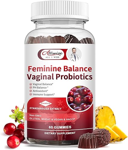 Gomitas de equilibrio femenino de piña para mujeres, apoyo inmunológico de PH Health con arándano, suplemento probiótico vegano para la salud