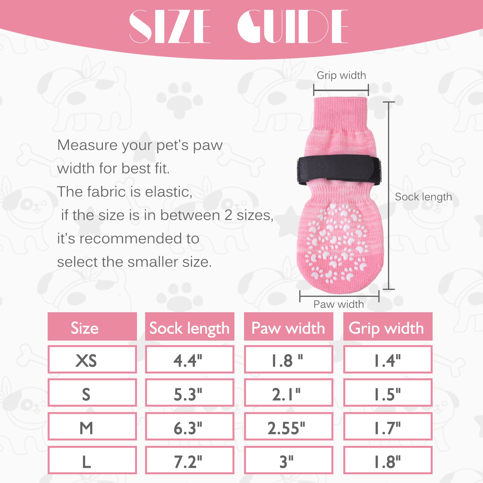 EXPAWLORER Dog Socks with Grips, Double Sides Anti-slip Dog Gripper Socks for Hardwood Floors Stop Licking Injured Paws - Image 2