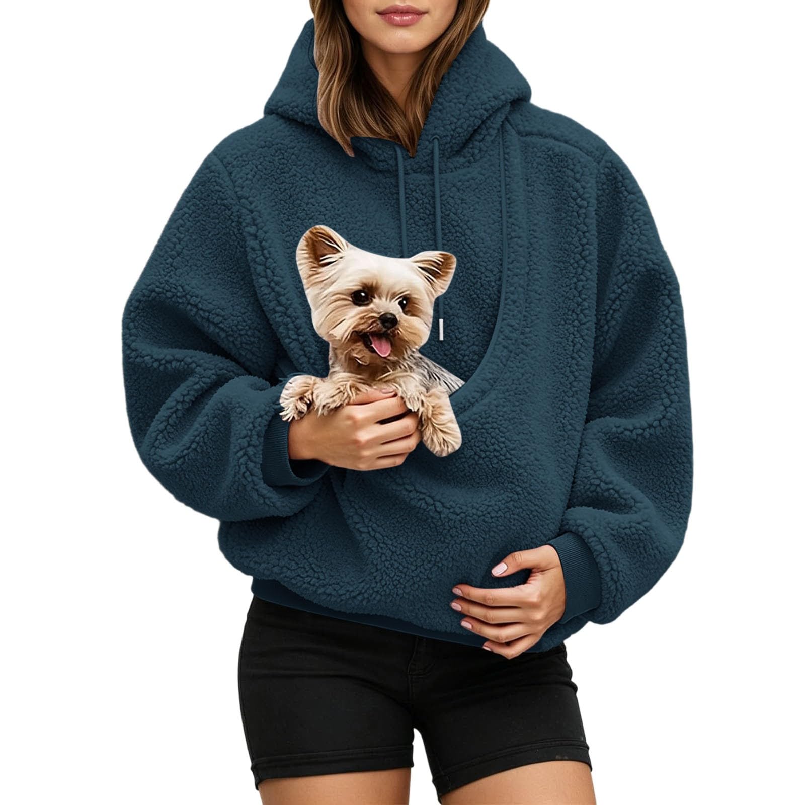 Pet Pouch Hoodie Oversized Pullover for Cats and Small Dogs