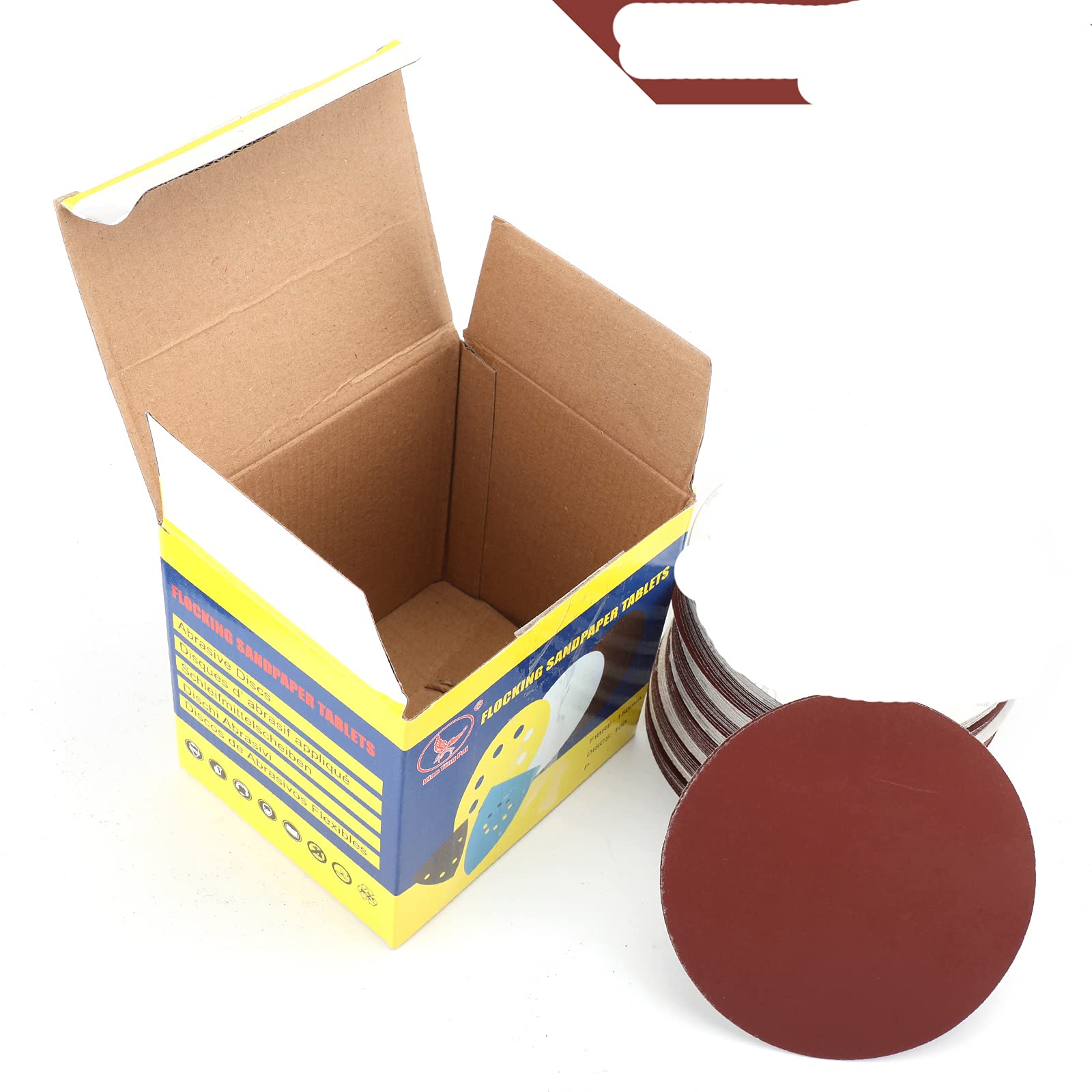 Discos De Lijado De Forma Redonda, Papel De Lija, 60-400 De Grano, Bucle De Gancho