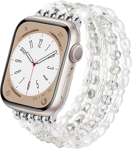 Vista 12 de VISOOM - Pulsera de cuentas compatible con Apple Watch Band de 1.654, 1.654, 1.575, 1.496 pulgadas Series 11 10 9 8 7 Se (3 2 1) Series 6/5/4