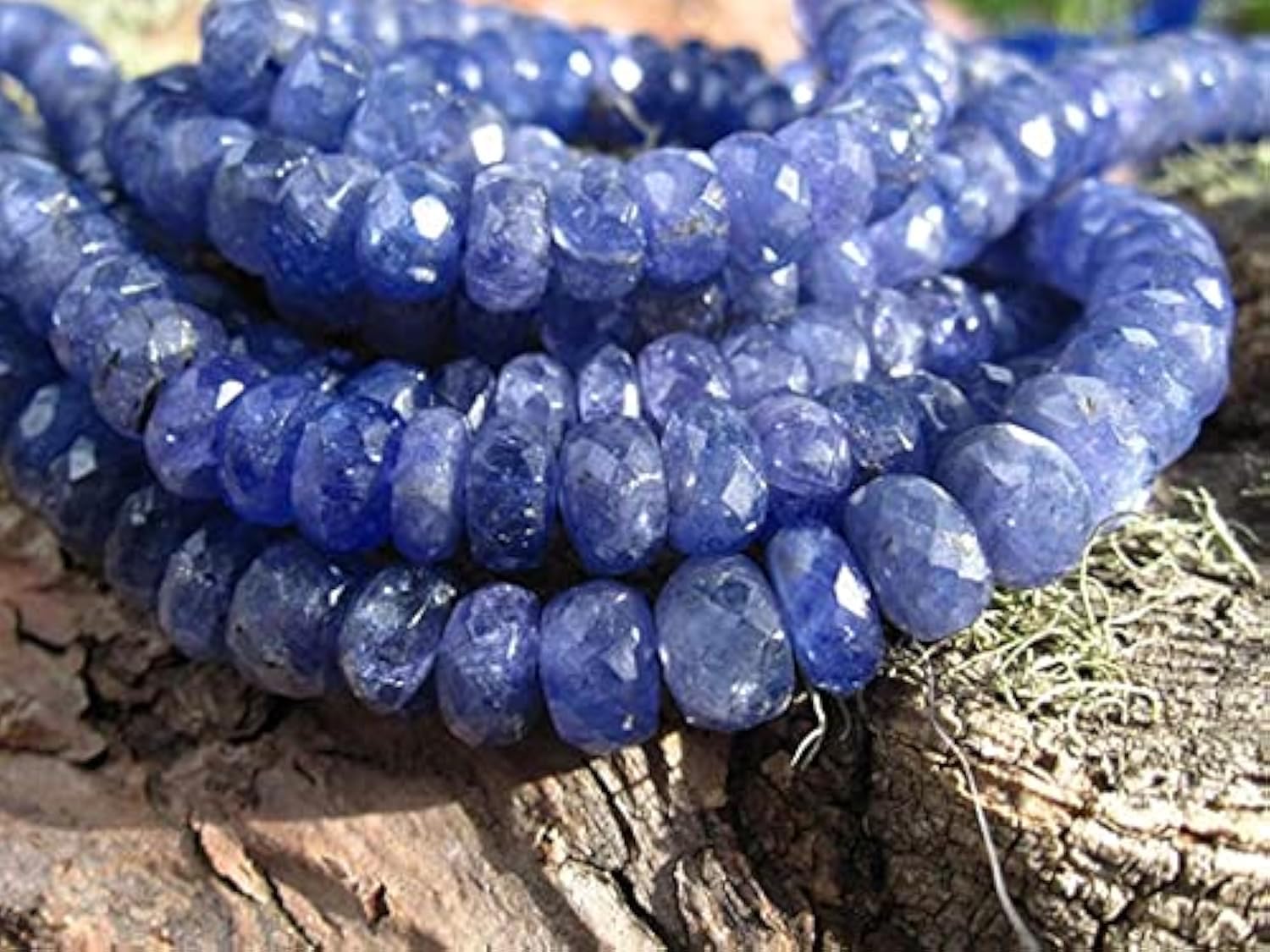 Tanzanite beads LKBEADS rondelles facettées 6.5mm pierre semi précieuse 3 inches