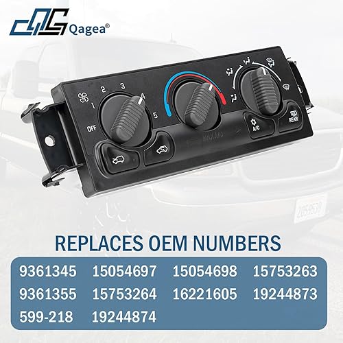 Miniatura 3 de Qagea Módulo de control de clima 599-218, panel de refrigeración y calefacción de AC para Chevy Silverado Suburban Avalanche Tahoe GMC Sierra Yukon,