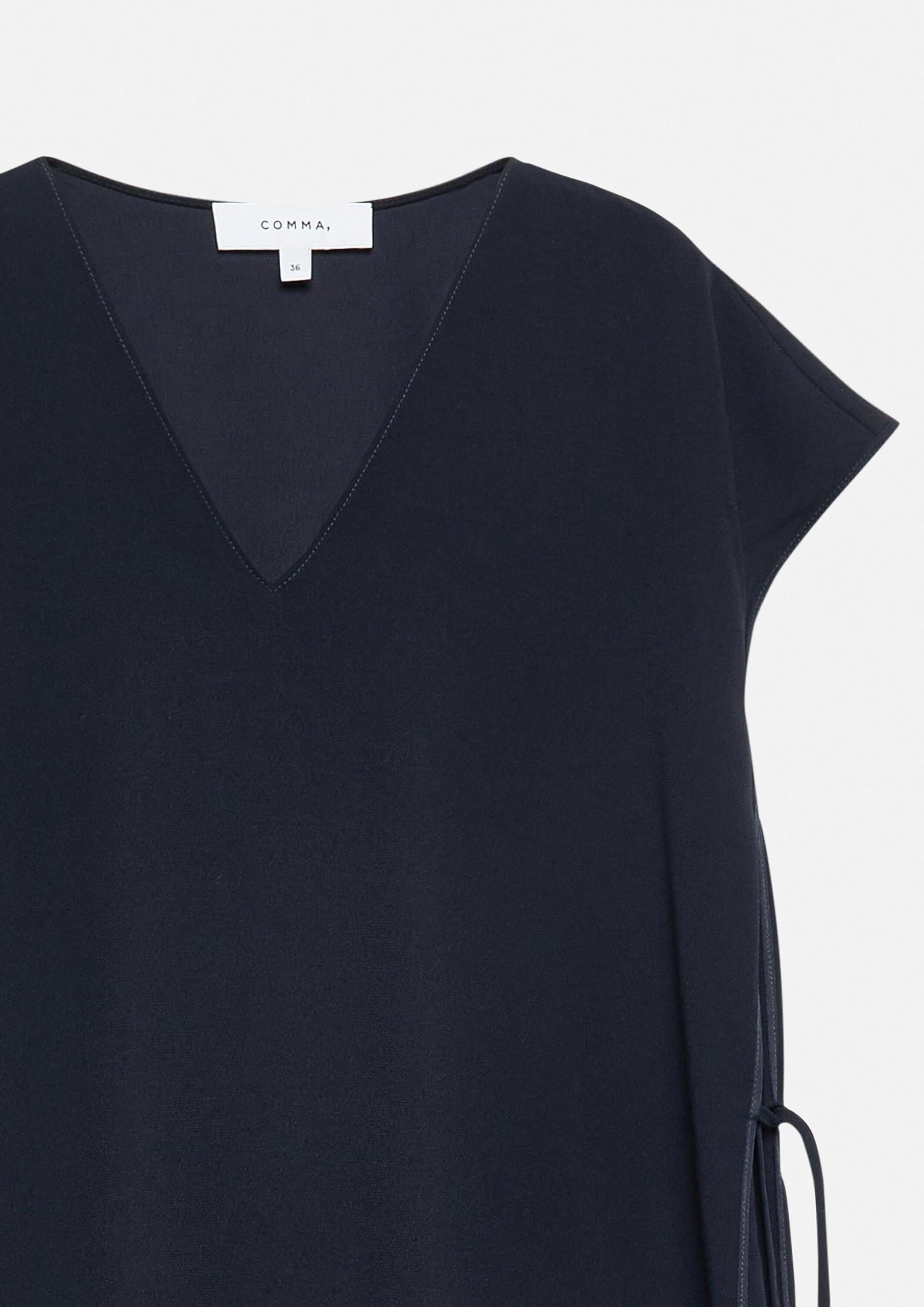 Comma Lockeres Kleid aus Viskosecrêpe mit Bindedetails