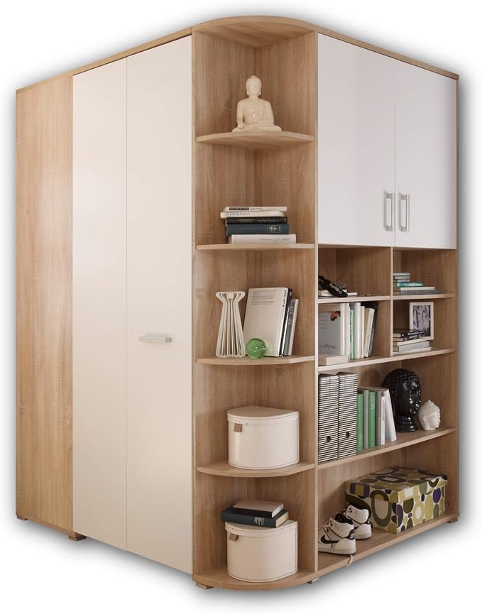 Stella Trading CORNER Eckkleiderschrank für Kinder- & Jugendzimmer, Eiche Sonoma