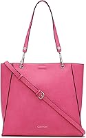 Calvin Klein Reyna North/South Vegan Leather Tote Bag for Women - Spacious, Versatile Crossbody with Pockets