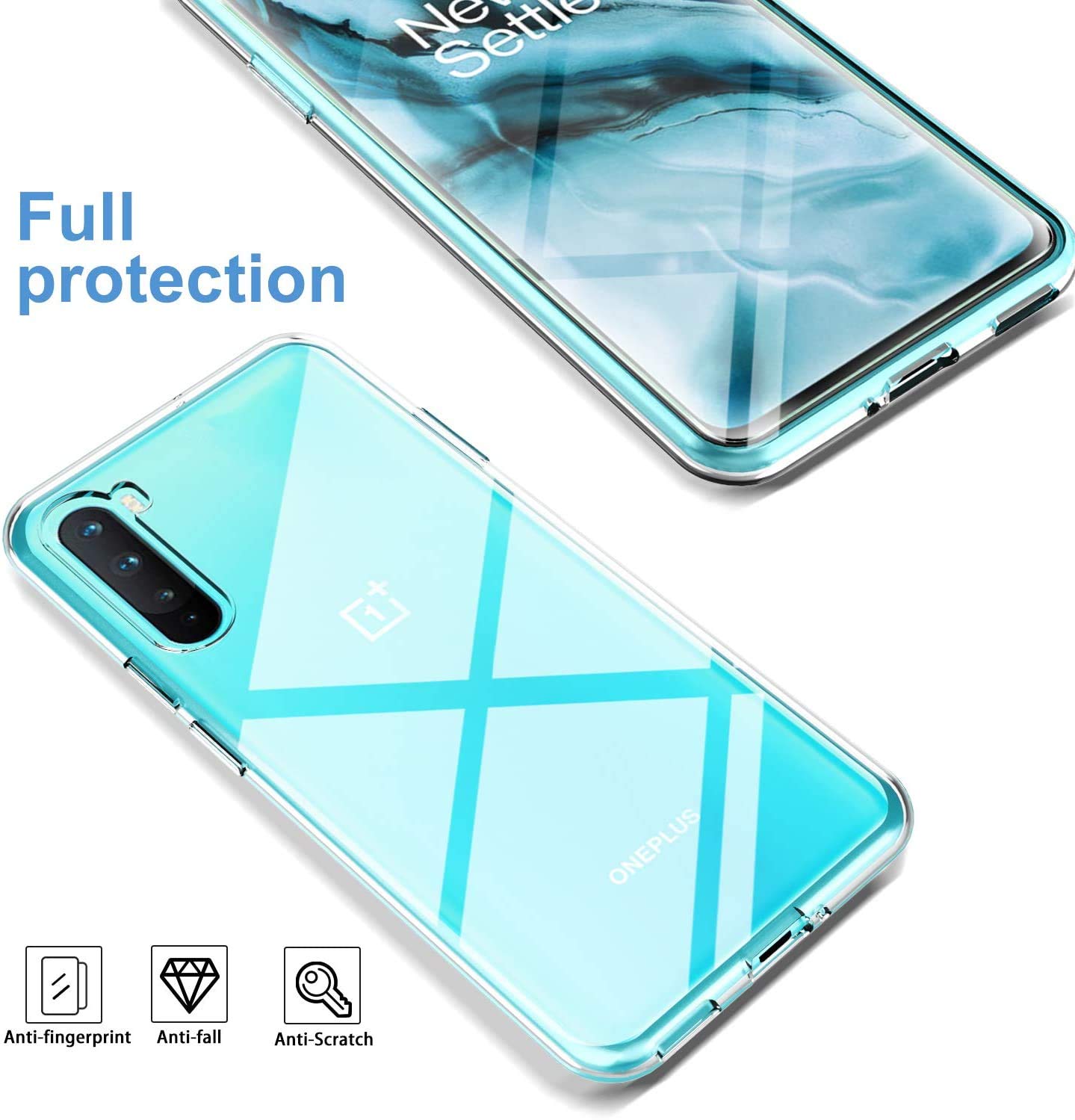 Captor Cover Trasparente Per Oneplus 8 Pro – Custodia Silicone TPU Morbida E Sottile Con Bordo Rialzato - 3
