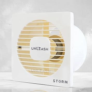 Unleash Storm 6 inch Cut Out Size Exhaust Fan For Kitchen, Exhaust Fan For Bathroom Kitchen Exhaust Fan, Bathroom Exhaust Fan Ventilation Fan Axial Fan (Ivory)