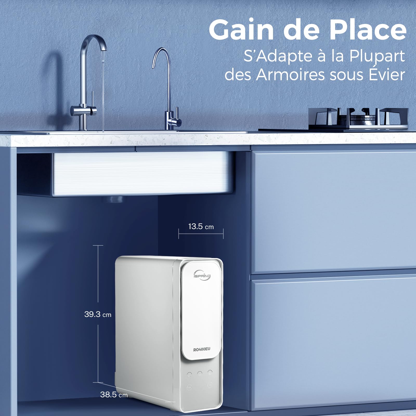 iSpring RO400EU Système Osmose Inverse sous Évier Réduction TDS