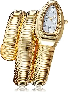 Goldene Damenuhr - Elegantes weißes Zifferblatt mit Schlangenarmband Design - Stilvolles Accessoire zu konkurrenzfähigem Preis