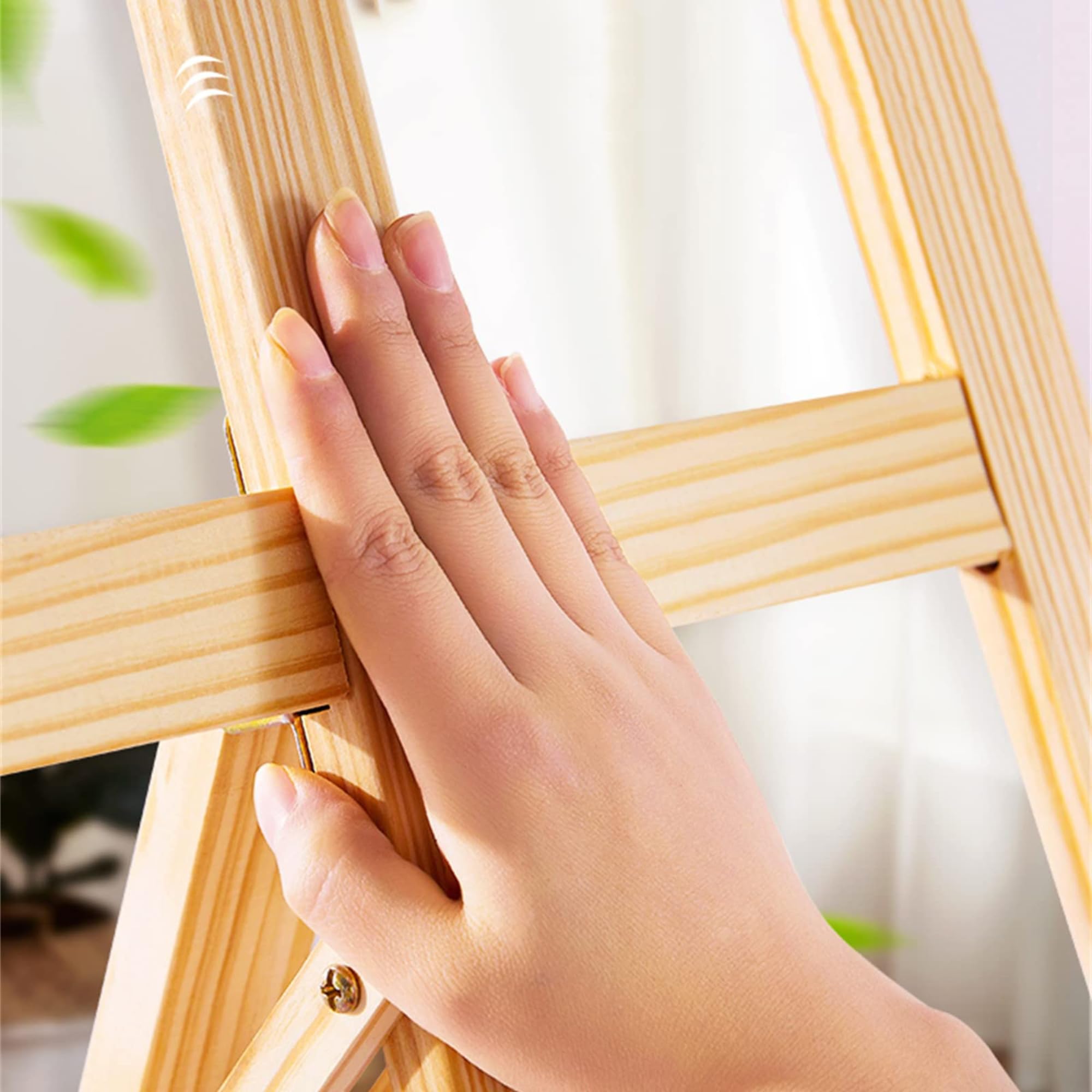 Grandink Professional 6ft Wooden Easel for Artists – Adjustable Angle & Height – Solid Pinewood Easel for Studio, Display & Canvas Painting 2