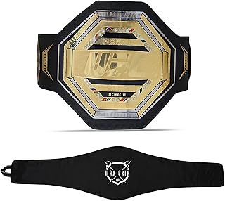 New UFC Ultimate Fighting Championship Title Belt Replica 2MM Adult Size Heavyweight Wrestling Championship Belt with Protective Bag, Black/Gold, Adult
